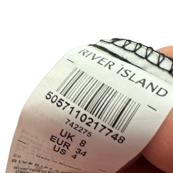 River Island Star Print Black 80's Retro Mini Dress Key hole back long sleeve - Picture 15 of 16